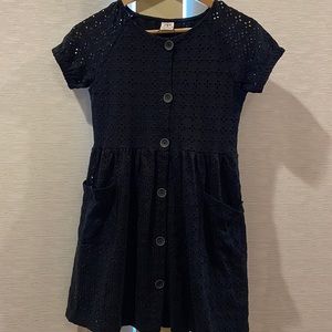 Zara kids black eyelet Cotton dress size 11-12